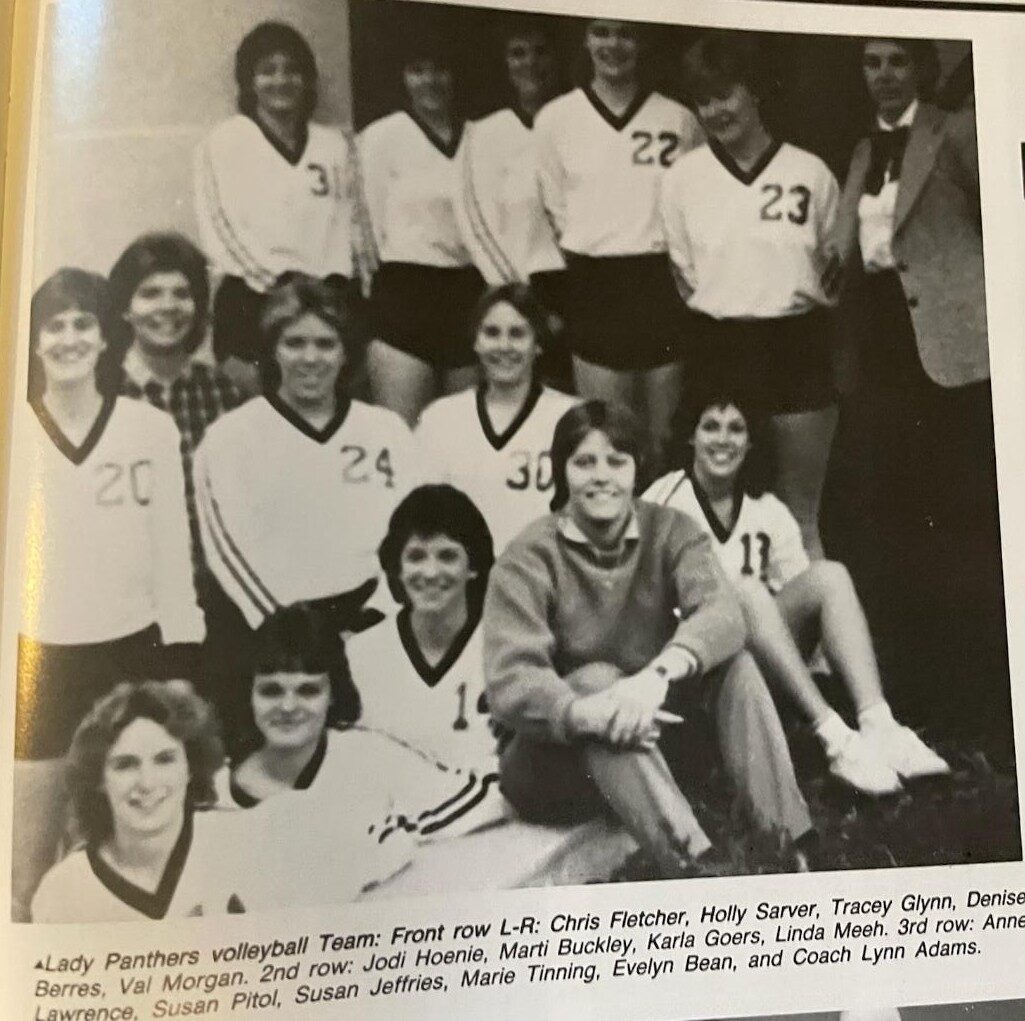 Greenville Panthers women's volleyball team photo from the 1984 season.