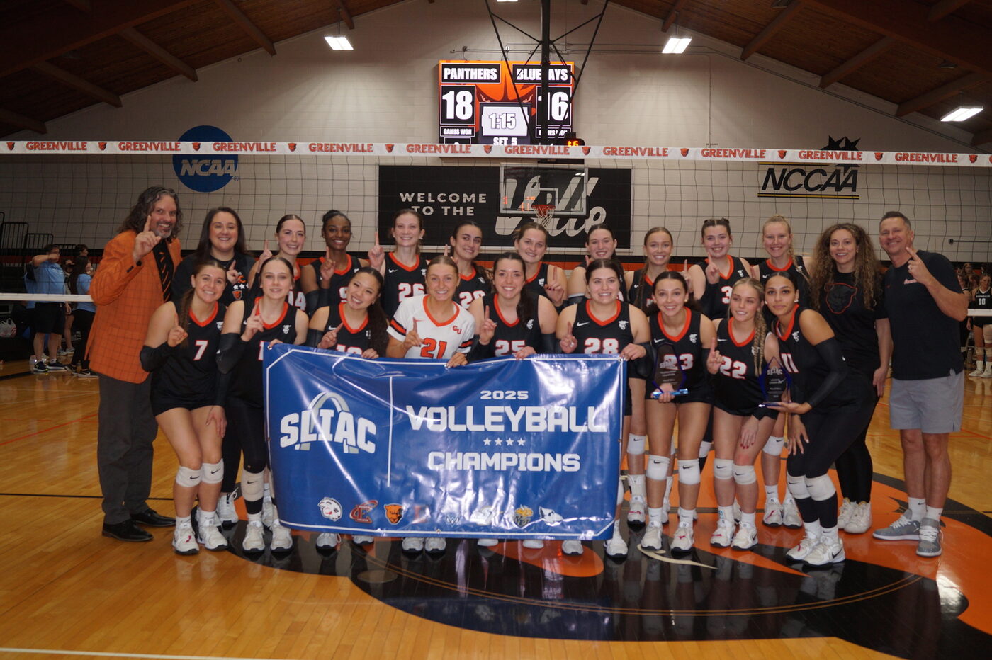 Greenville Panthers women's volleyball team photo from the 2025 season.