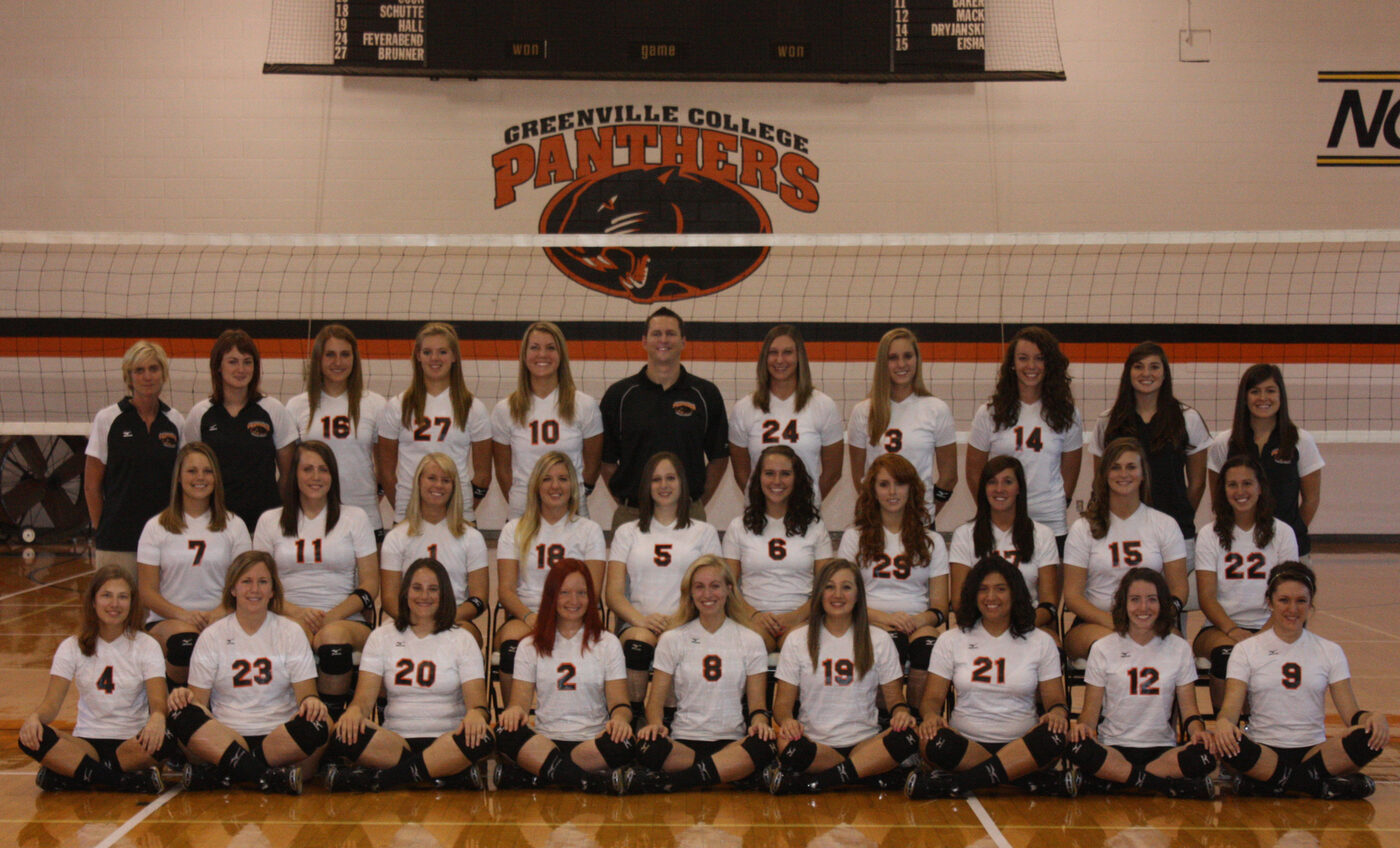 Greenville Panthers women's volleyball team photo from the 2010 season.