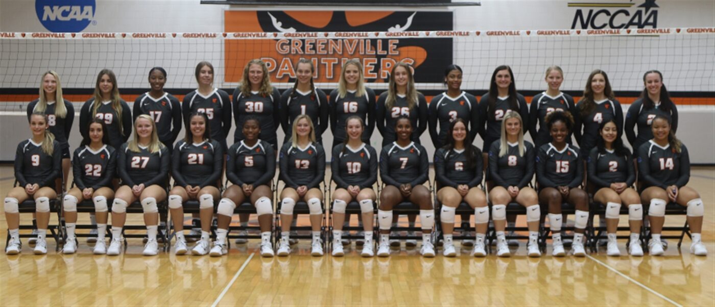 Greenville Panthers women's volleyball team photo from the 2021 season.
