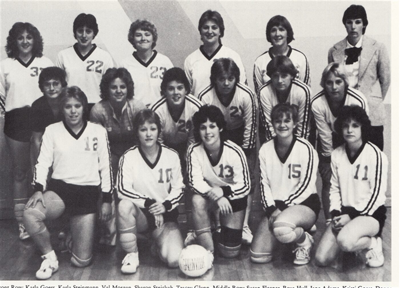 Greenville Panthers women's volleyball team photo from the 1983 season.