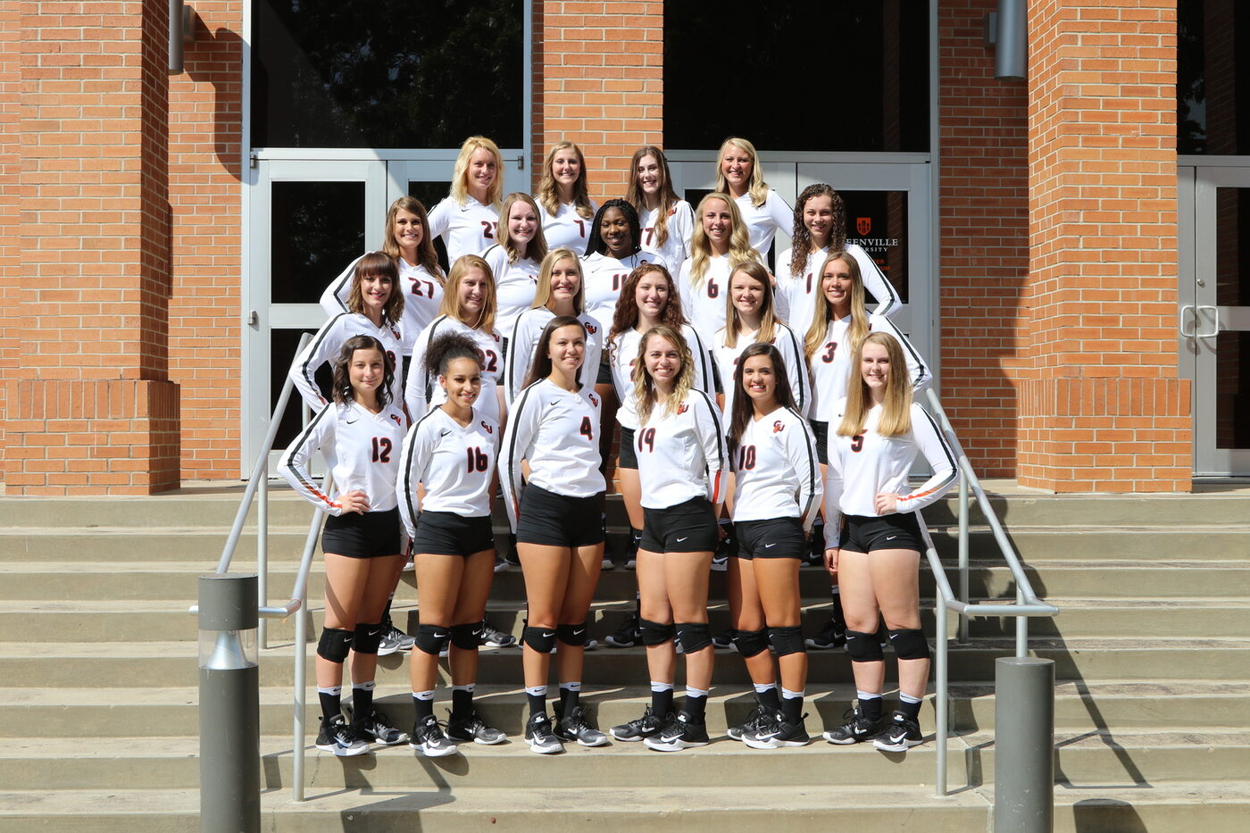 Greenville Panthers women's volleyball team photo from the 2017 season.