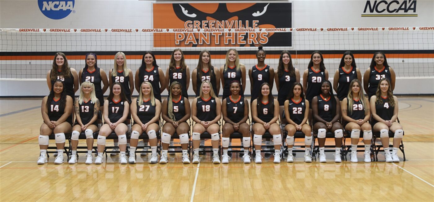 Greenville Panthers women's volleyball team photo from the 2022 season.