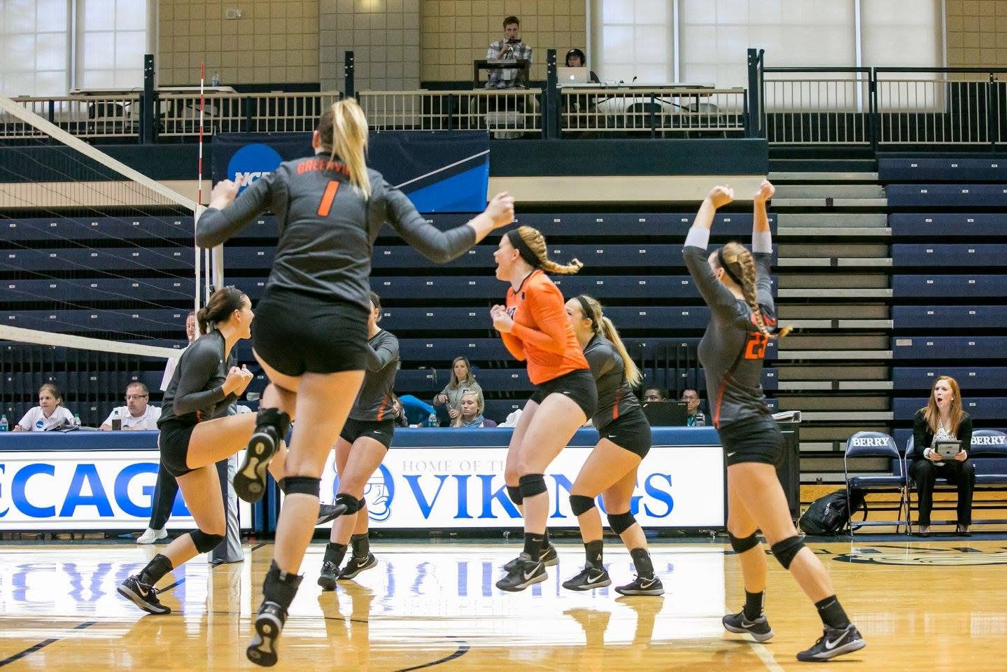 Jamie Bilinski celebrating with teammates during a match