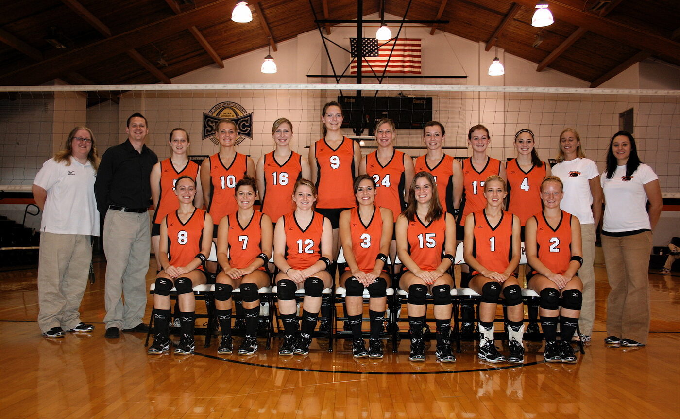 Greenville Panthers women's volleyball team photo from the 2008 season.