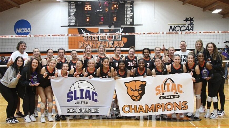 Greenville Panthers women's volleyball team photo from the 2024 season.